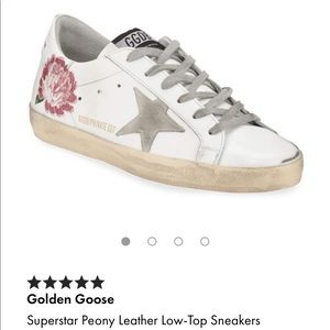 Golden Goose with hand painted peony